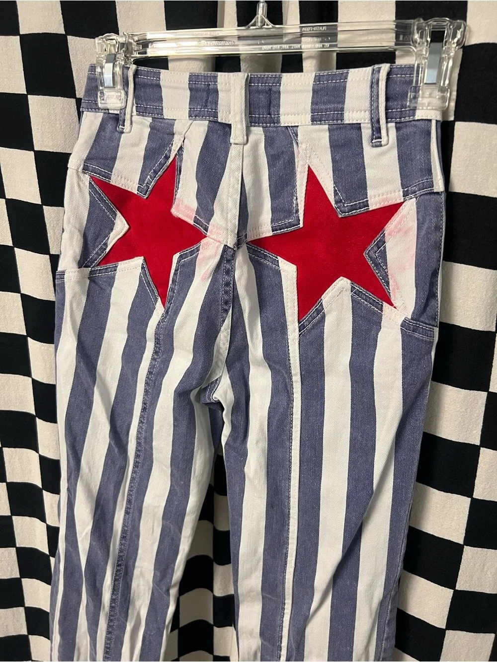 FREE PEOPLE FIRECRACKER STAR & STRIPE FLARE JEANS